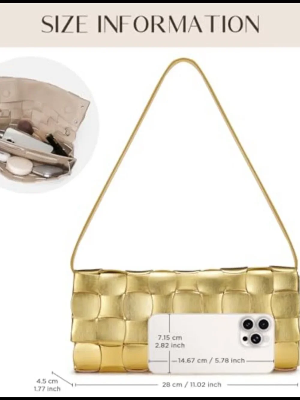 Woven Evening Clutch Vegan Leather Detachable Chain Strap Shoulder Bag